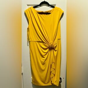 Midnight Velvet Asymmetrical Yellow Dress